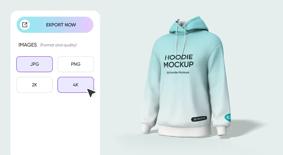 Step 3: Export your white hoodie mockup