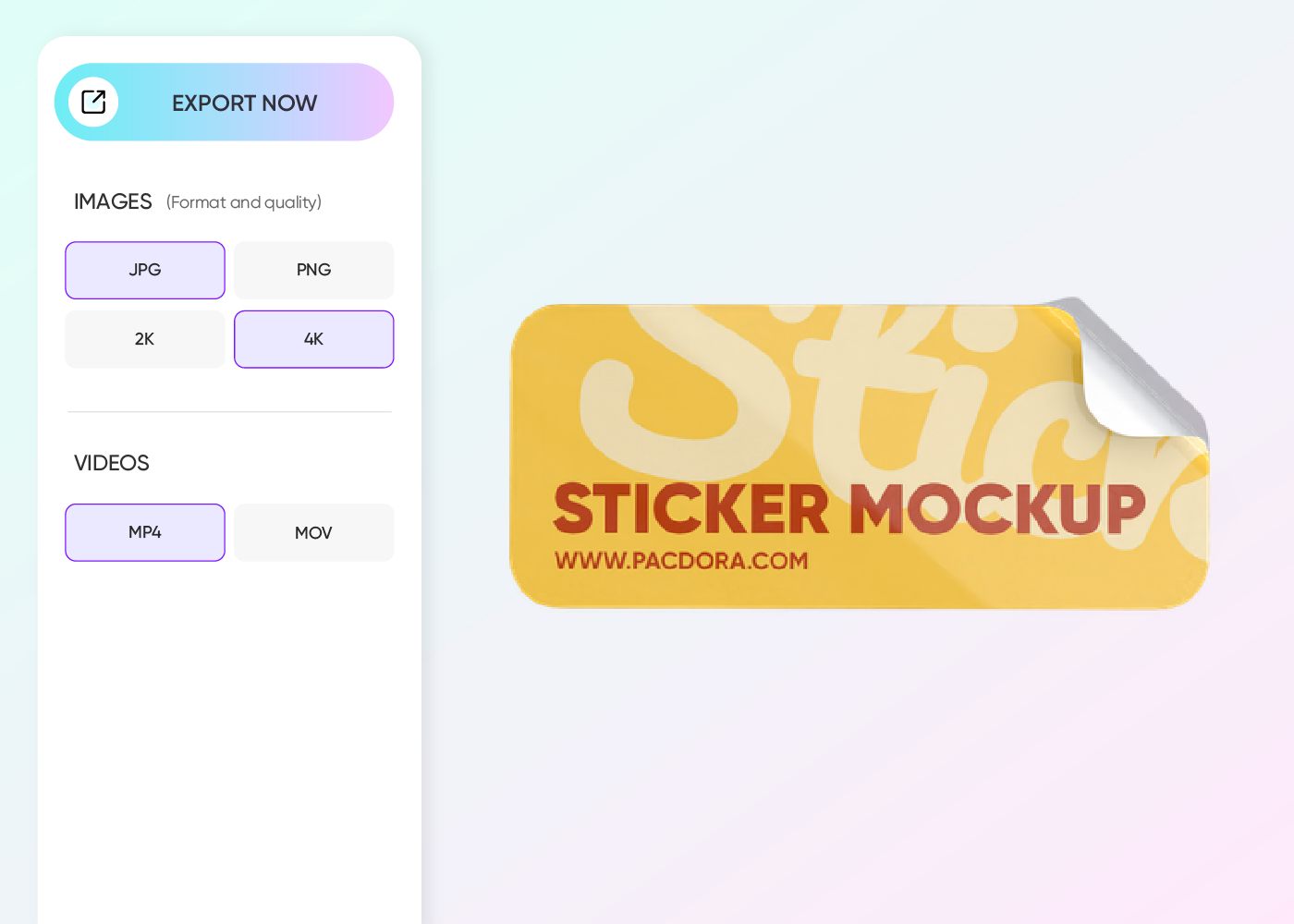 Step 3: Export your rectangle sticker mockup