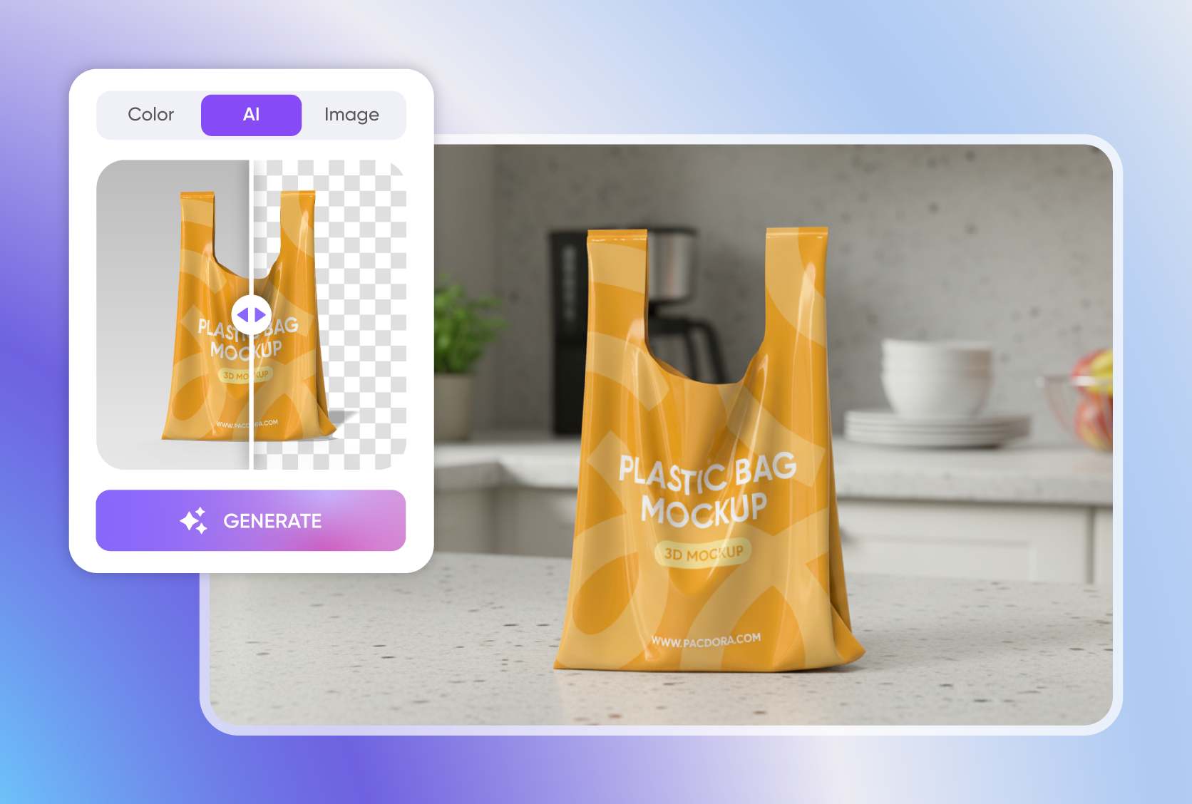 Unique backgrounds to highlight bag designs