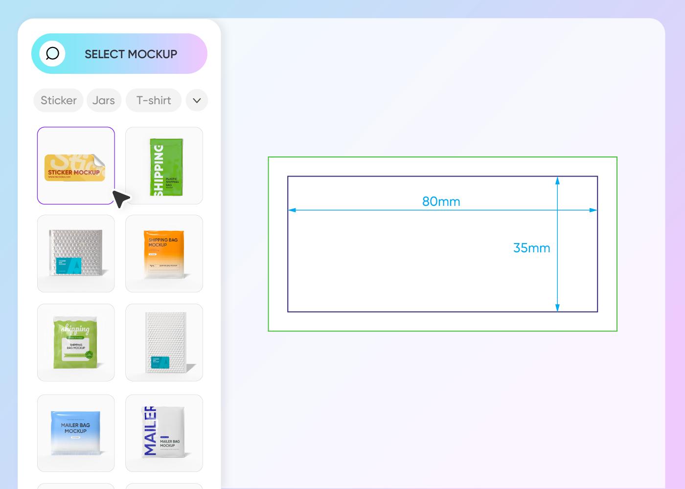 Step 1: Choose a rectangle sticker mockup