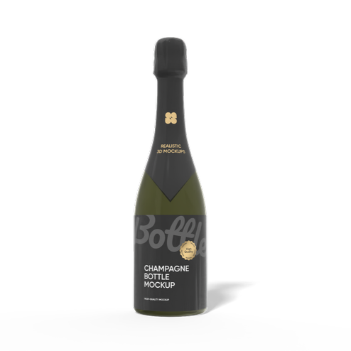 Champagne bottle mockup