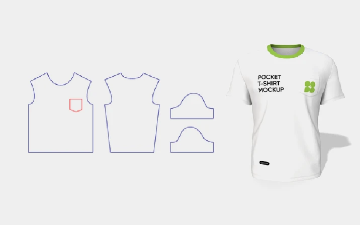 Pocket T-shirt template