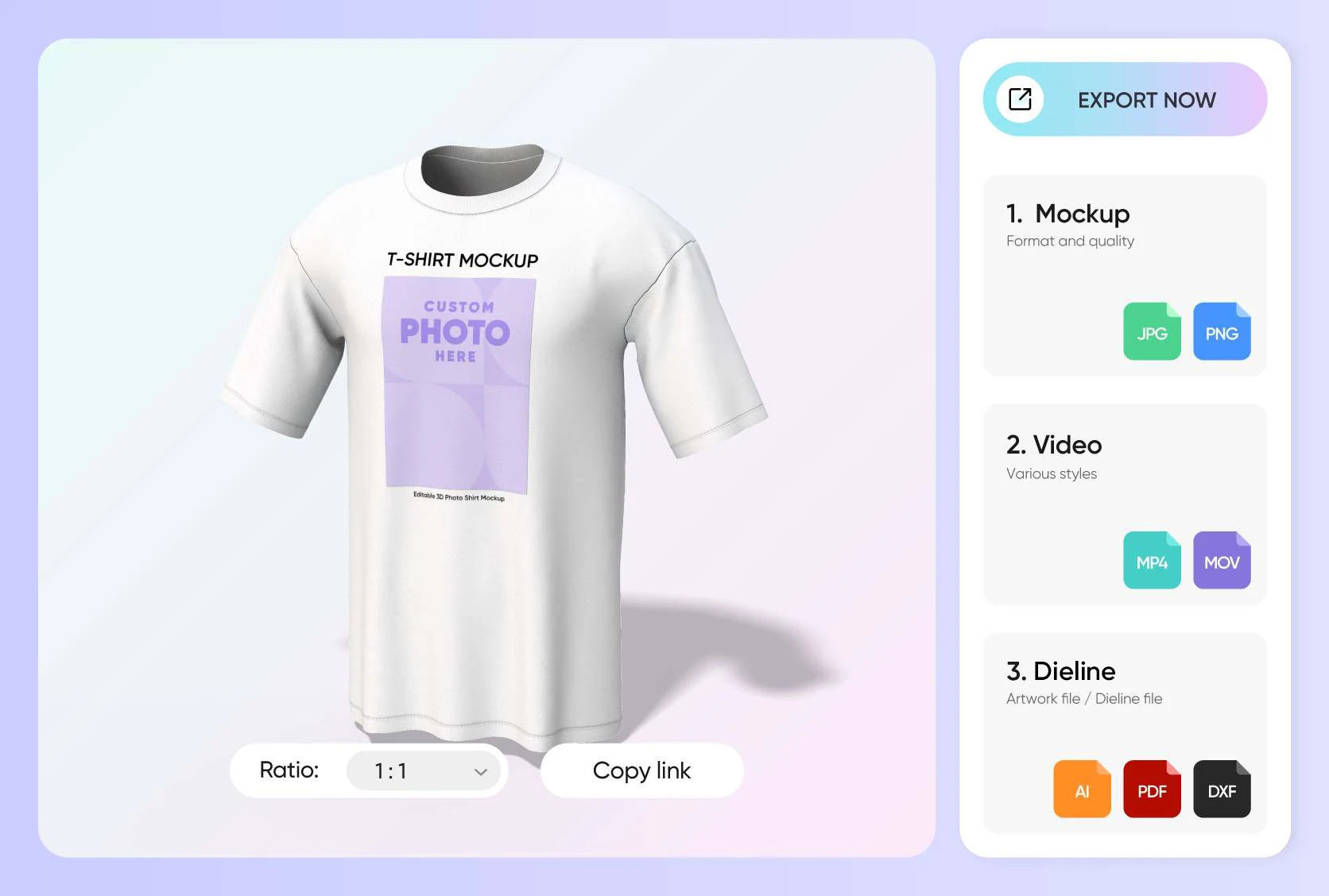 Diverse export options to show your brand