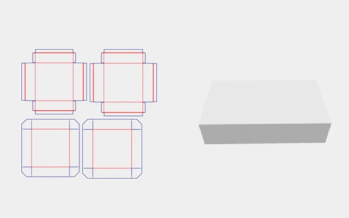 Flat square perfume box