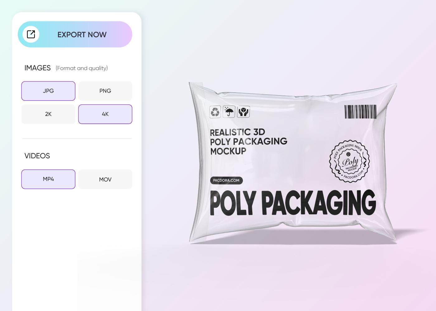 Step 3: Export your stunning poly packaging file