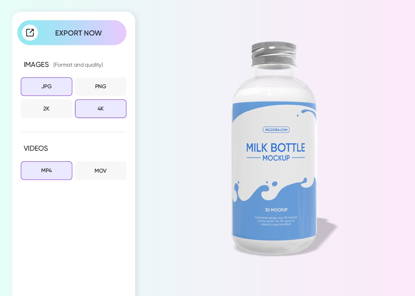 Step 3: Export the final packaging visual