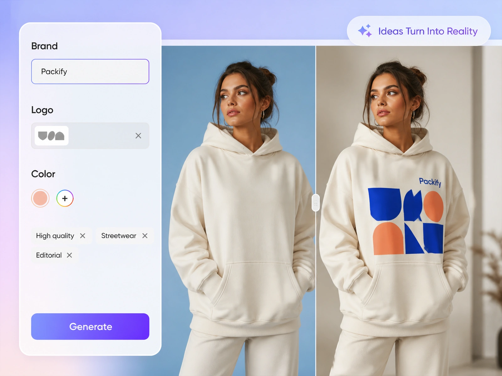 Create mockups across your apparel range