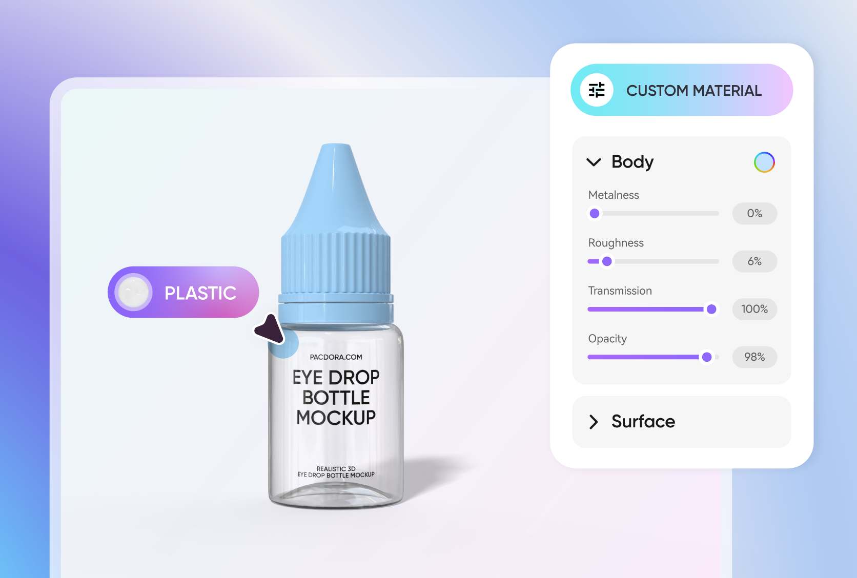 Set transparency for a realistic 3D effect