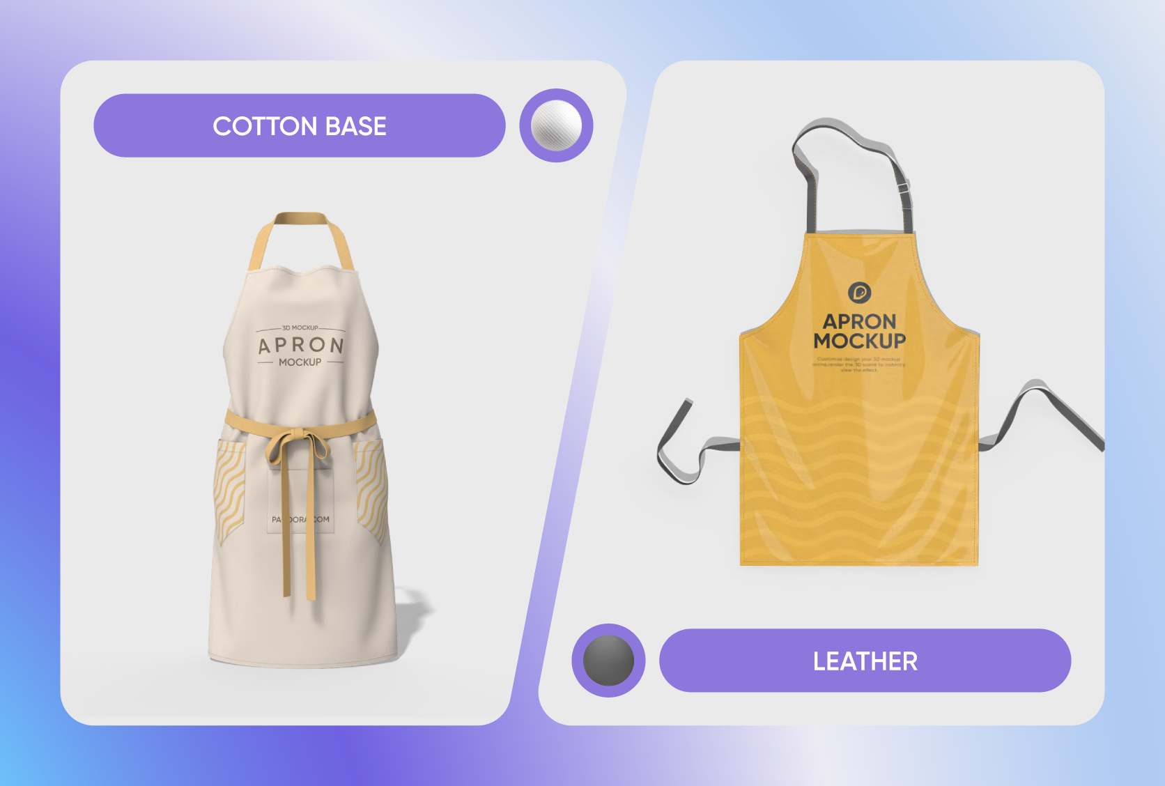 Custom material options for apron designs