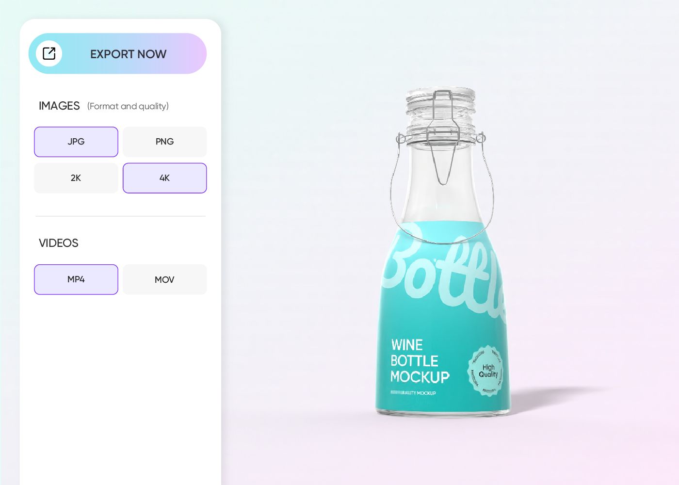 Step 3: Download your white wine bottle mockup