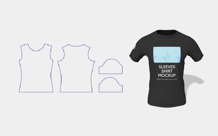 Black short-sleeves shirt template
