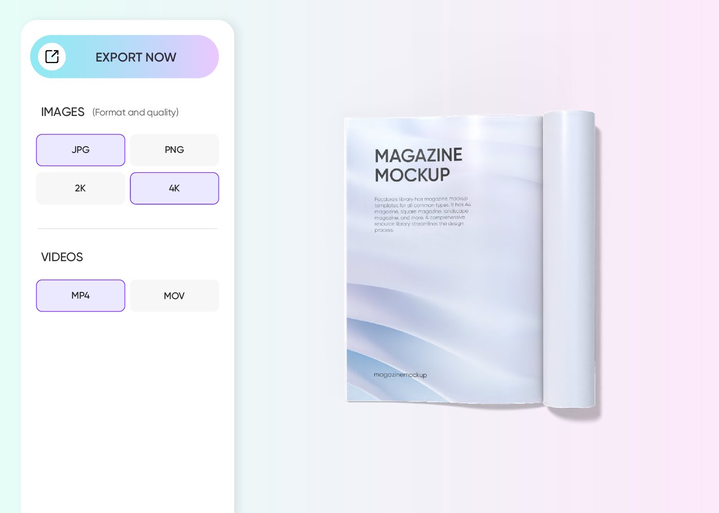 Step 3: Save your open magazine mockup