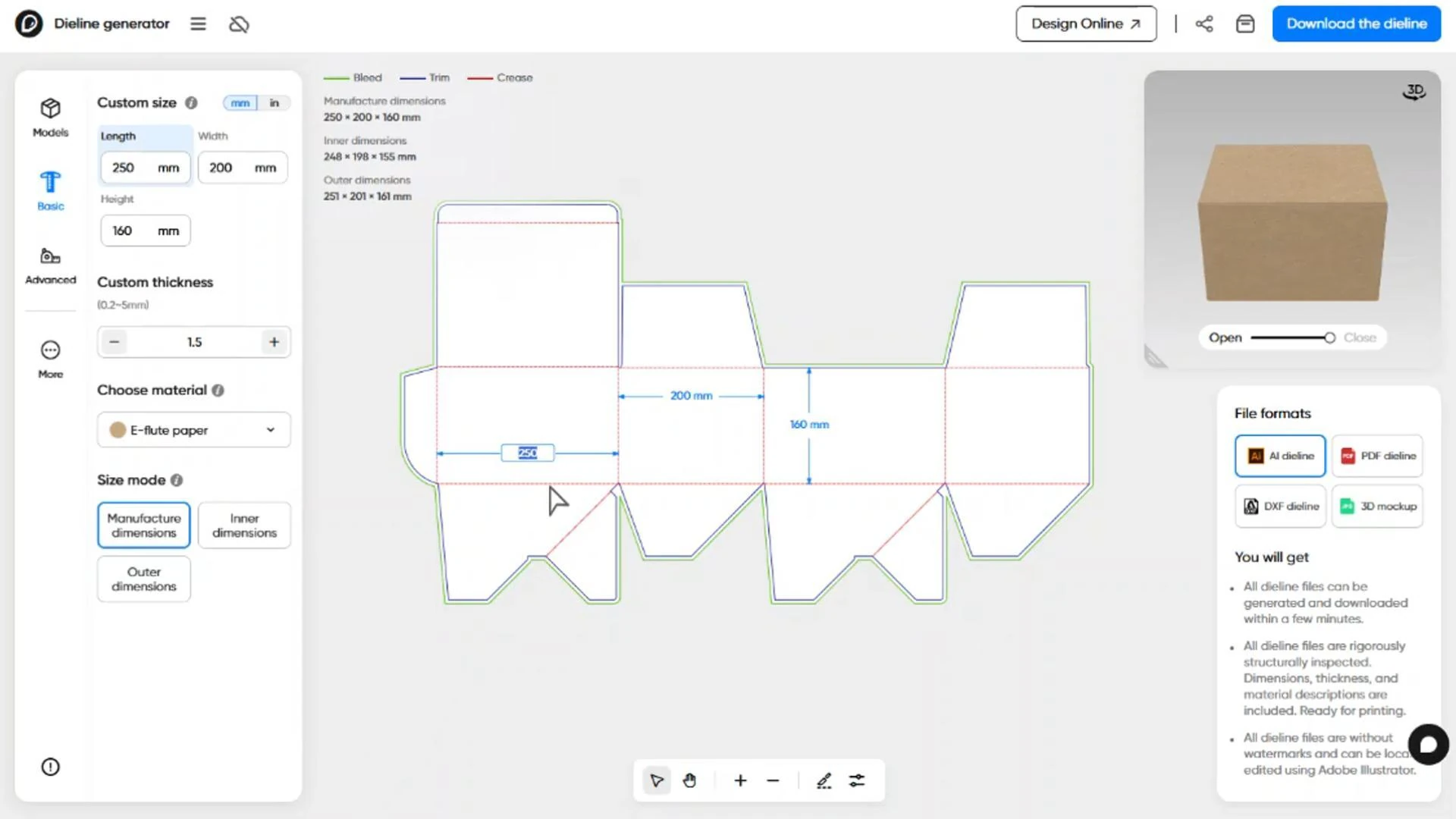 How can I make a FEFCO 0713 box on Pacdora?