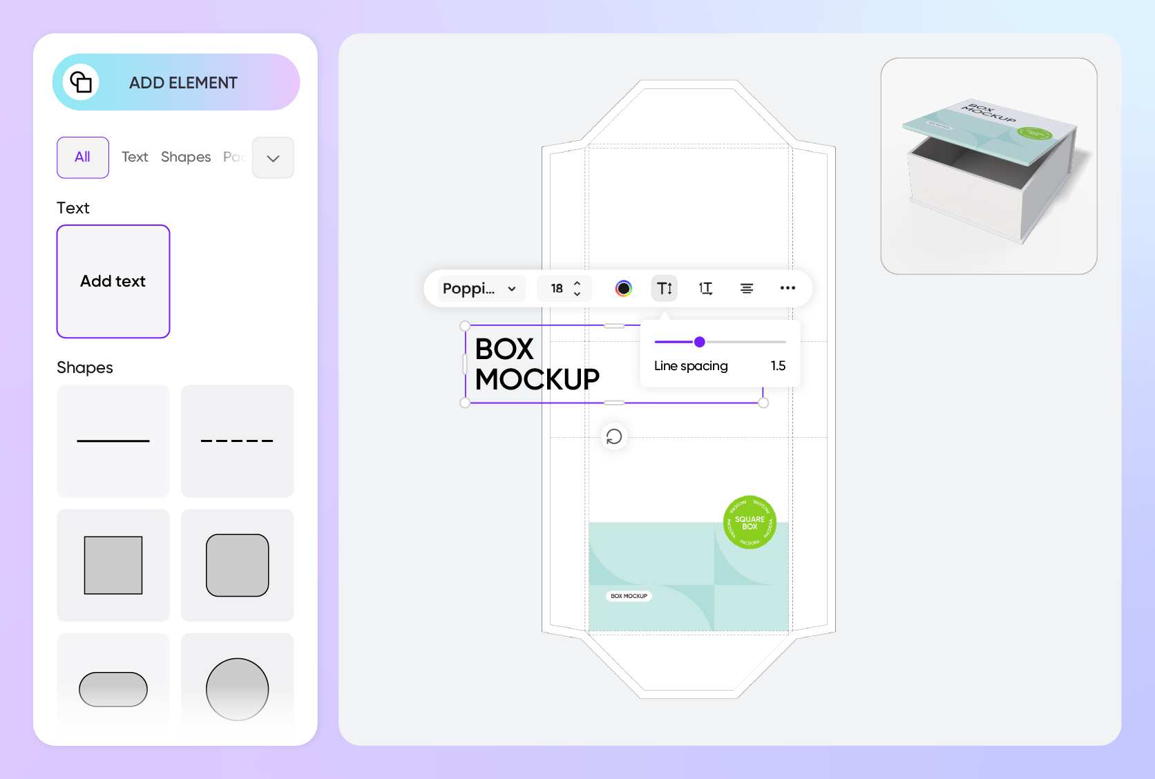 Printable square box