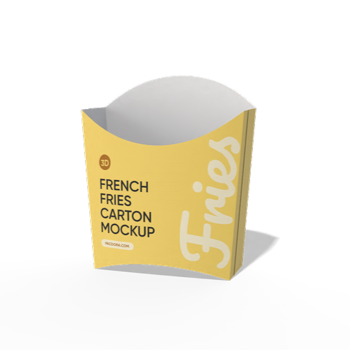 French fries container mockup