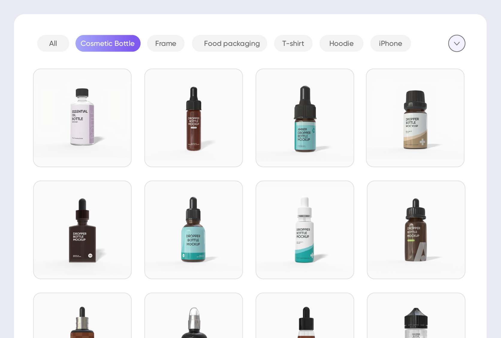 Different shape options to suit your oils