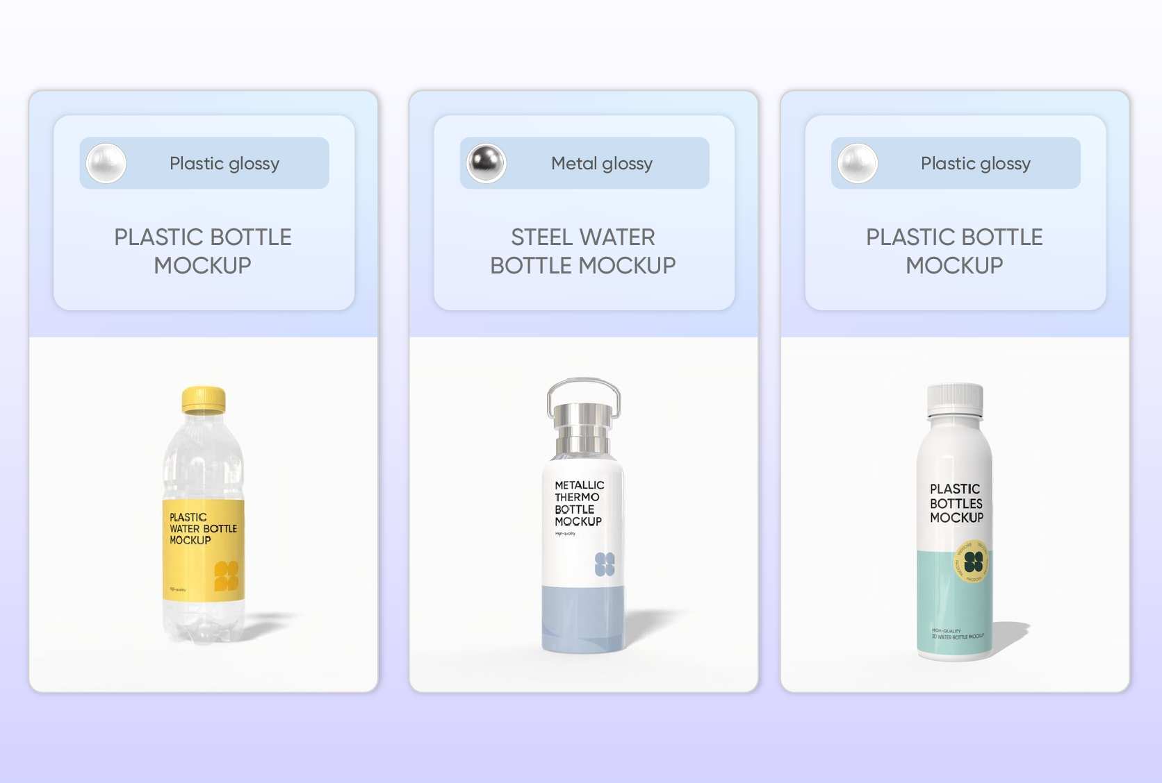 Highly customizable bottle mockup designs