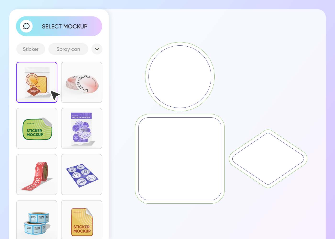 Step 1: Select a sticker mockup style
