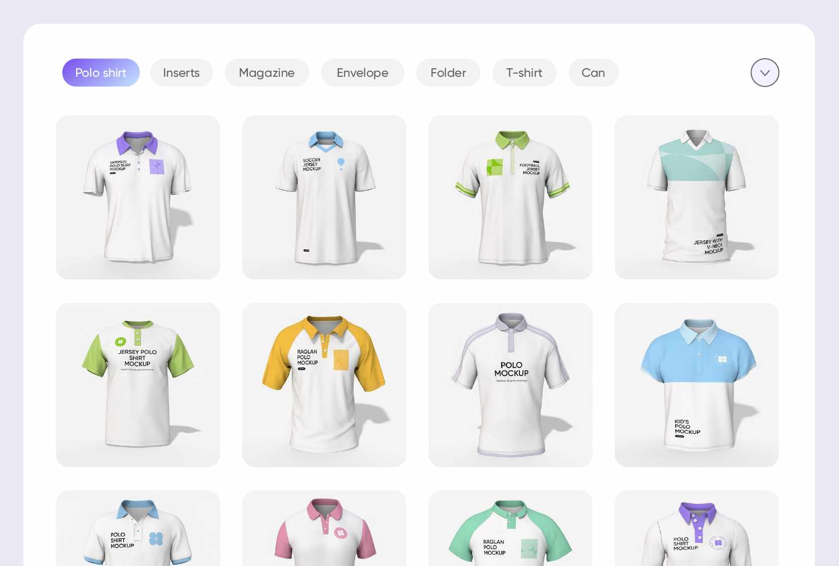 Various styles of polo jerseys for customers