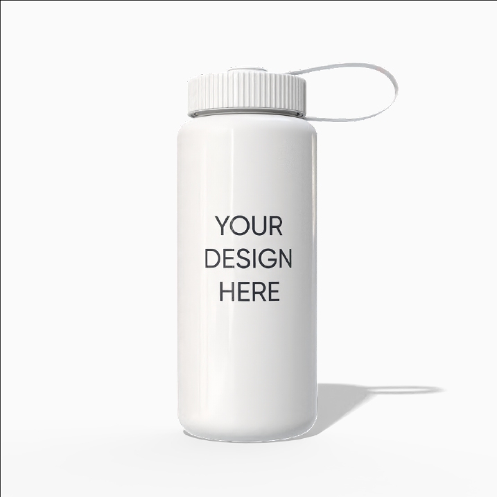 Glass water bottle mockup