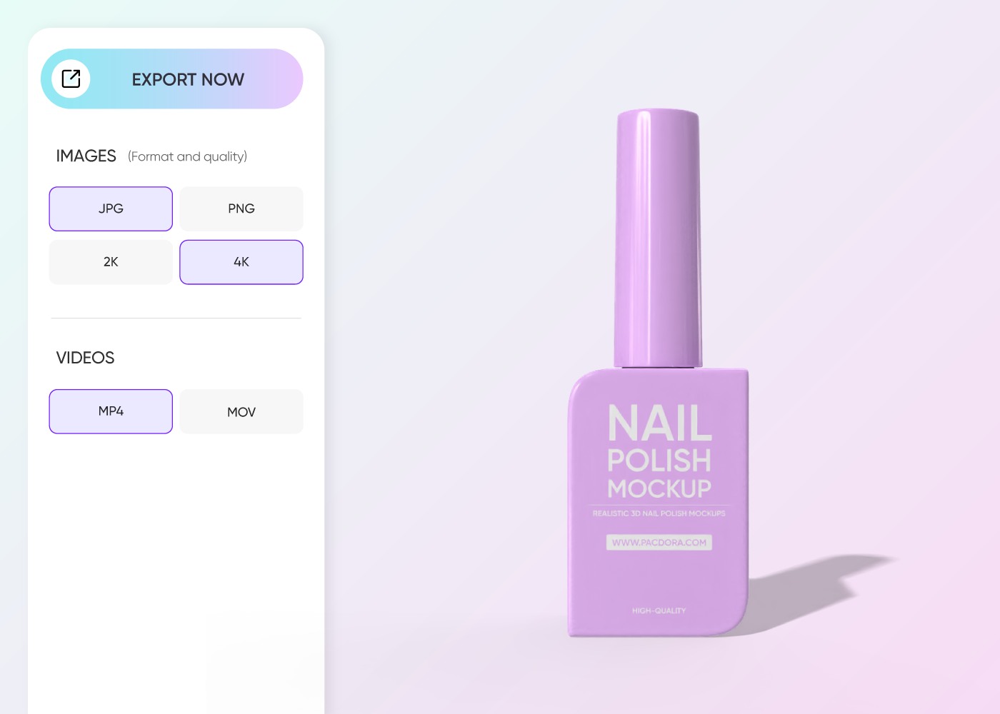 Step 3: Download your nail polish packaging