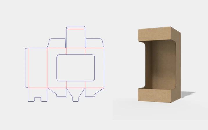 Custom corrugated shot glass box dieline