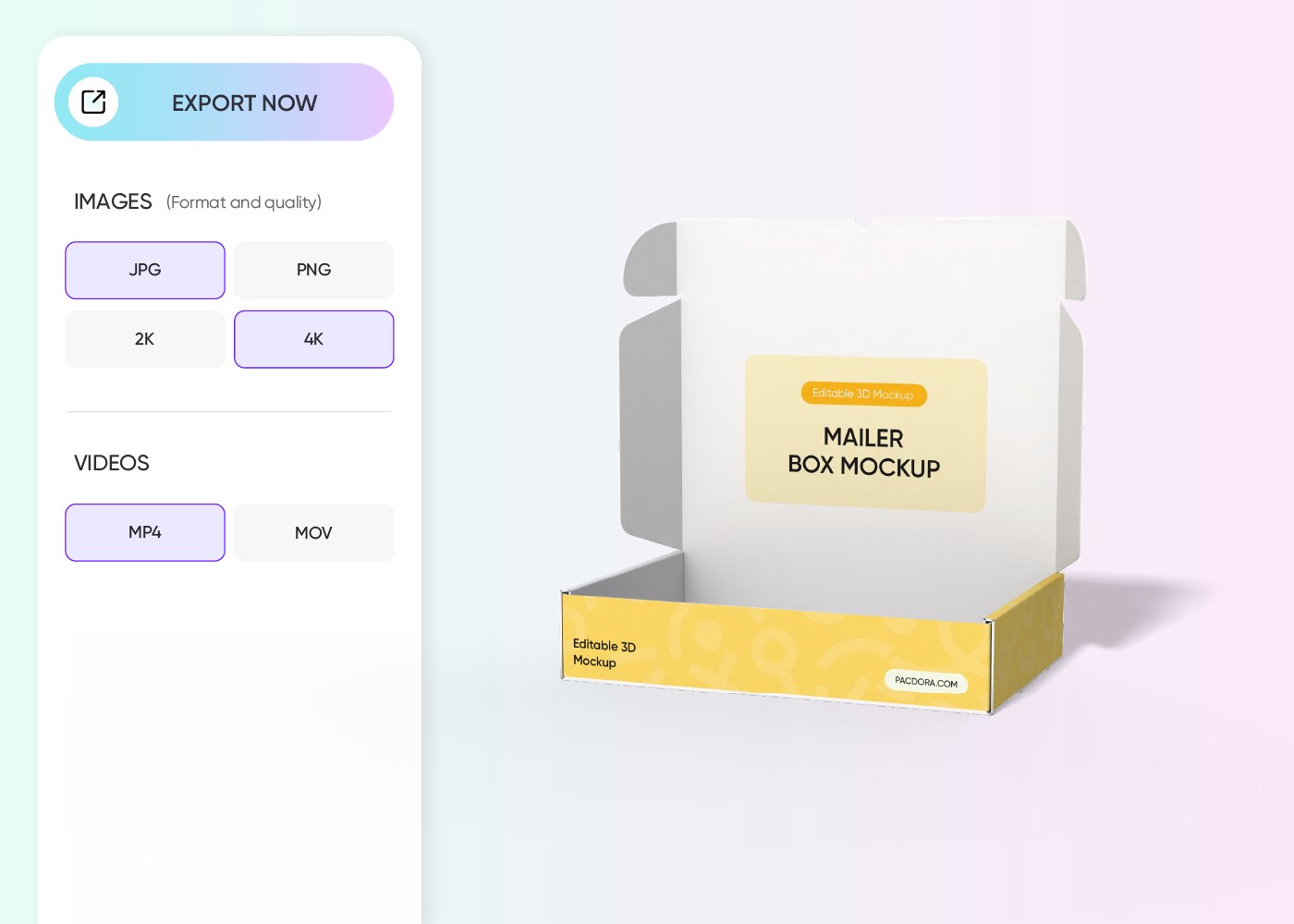 Export your mockups
