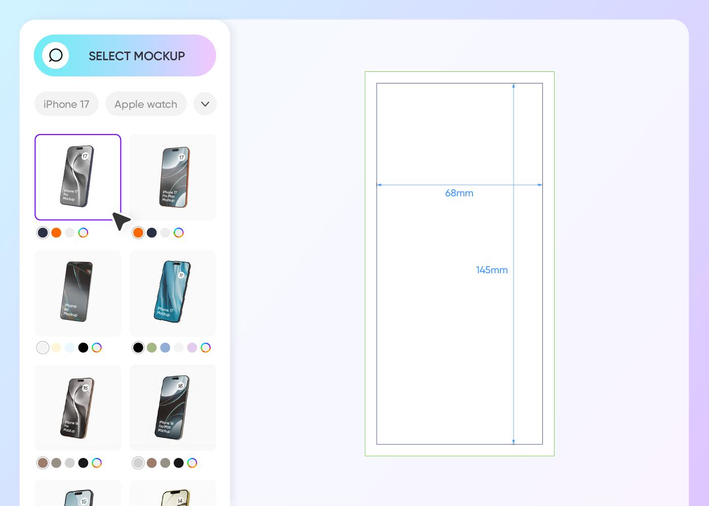 Paso 1: Selecciona una maqueta del iPhone 17
