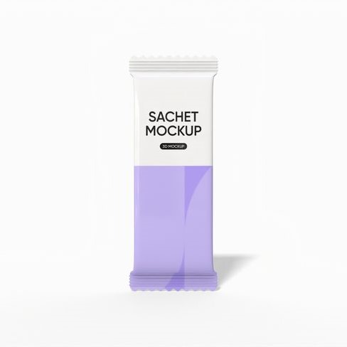 Chocolate bar sachet mockup