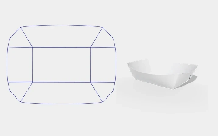 Caja bandeja de papel para alimentos