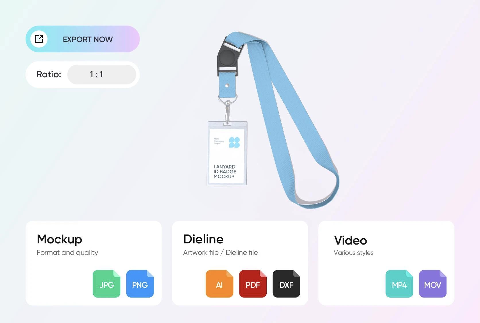 Supports multiple export formats for mockups