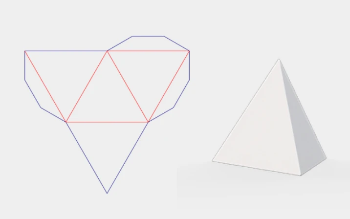 Pyramid template for crafts