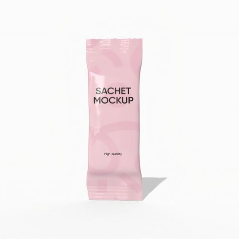 Sachet packaging mockup
