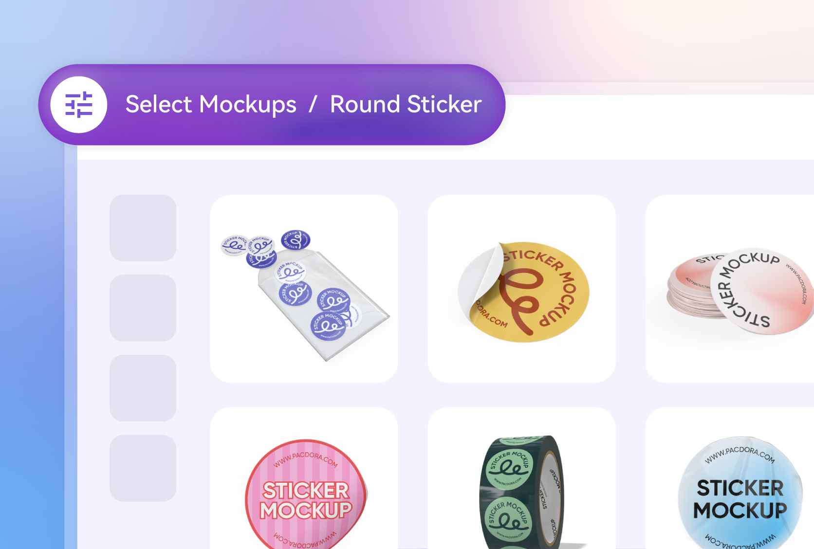 Versatile collection of round sticker mockups