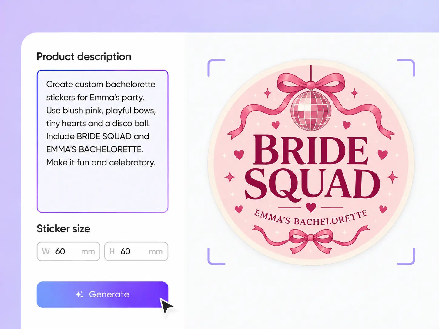 Step 2: Generate and refine your sticker custom-bachelorette-stickers-generate-and-refine-your-sticker