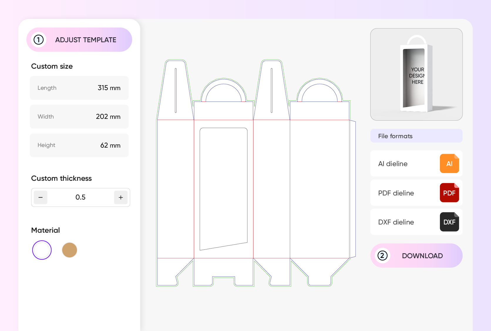 Instant 3D previews available