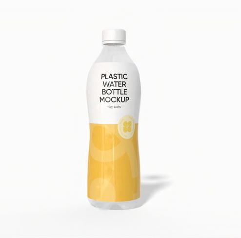Plastic juice bottle mockup