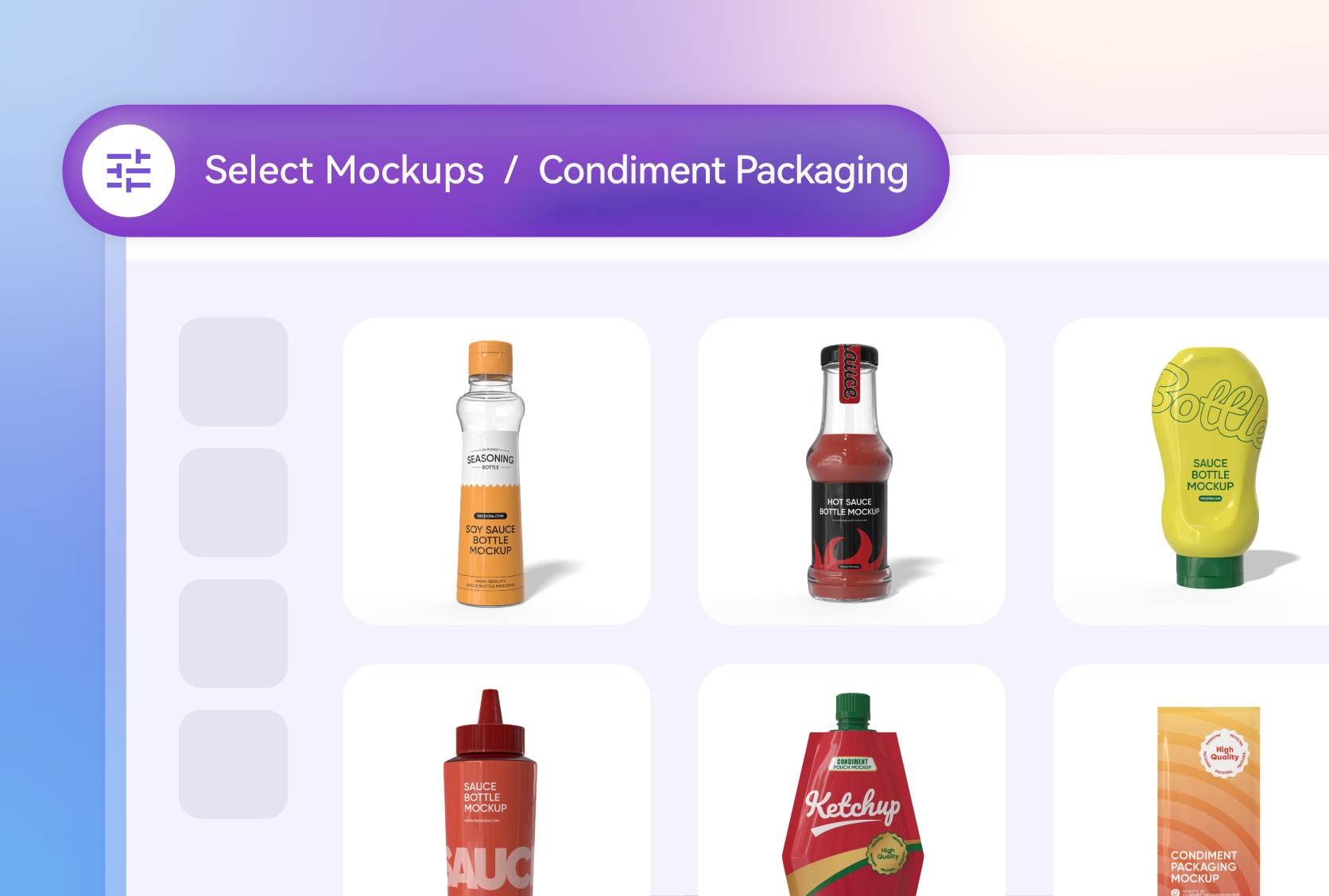 Variety of packaging for every condiment type