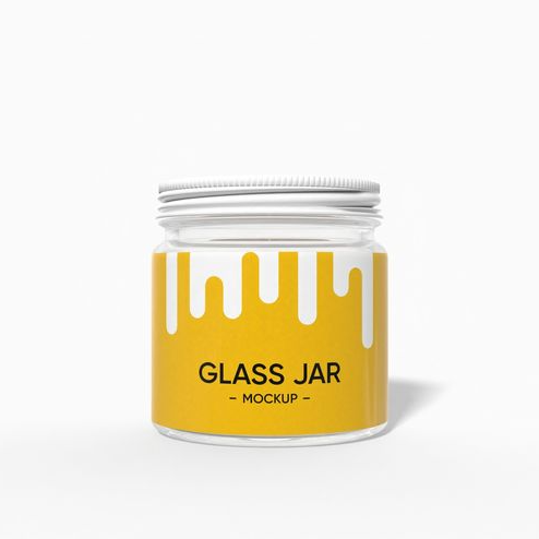 Glass honey jar mockup