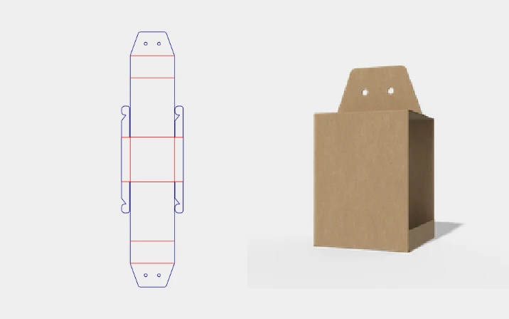 Kraft paper shot glass box template