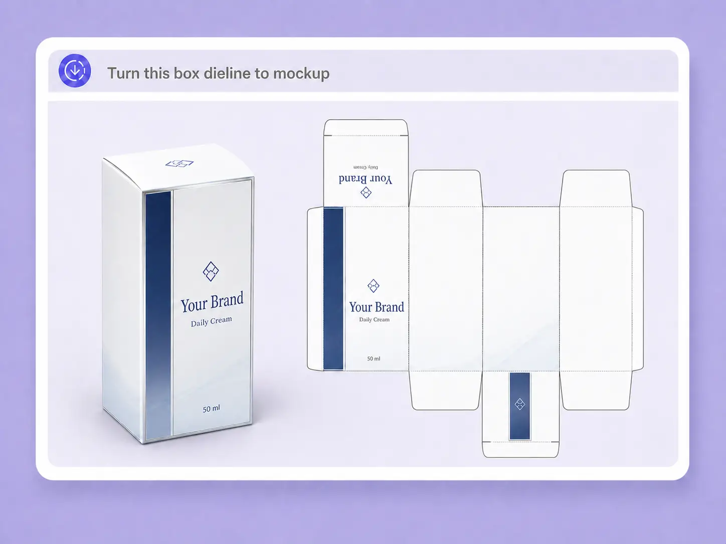 Preview a dieline as a box