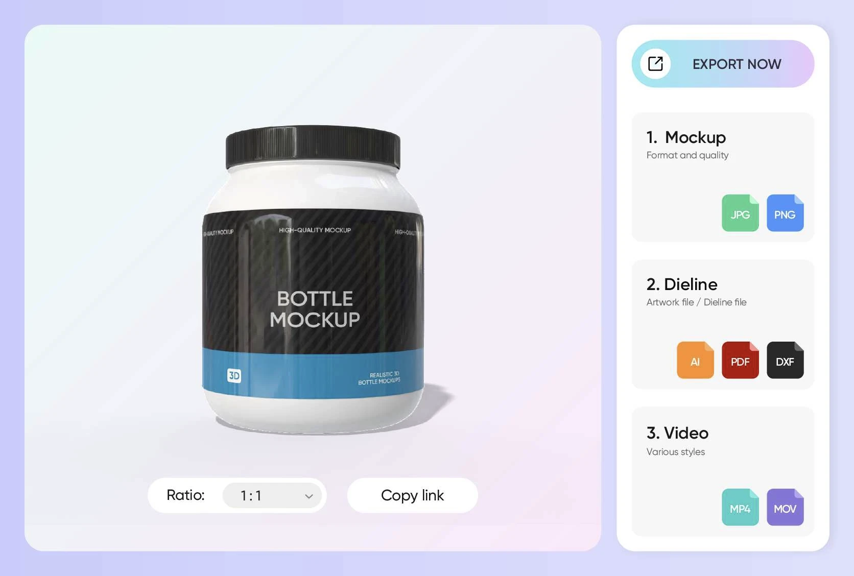 Export your mockup in the right format