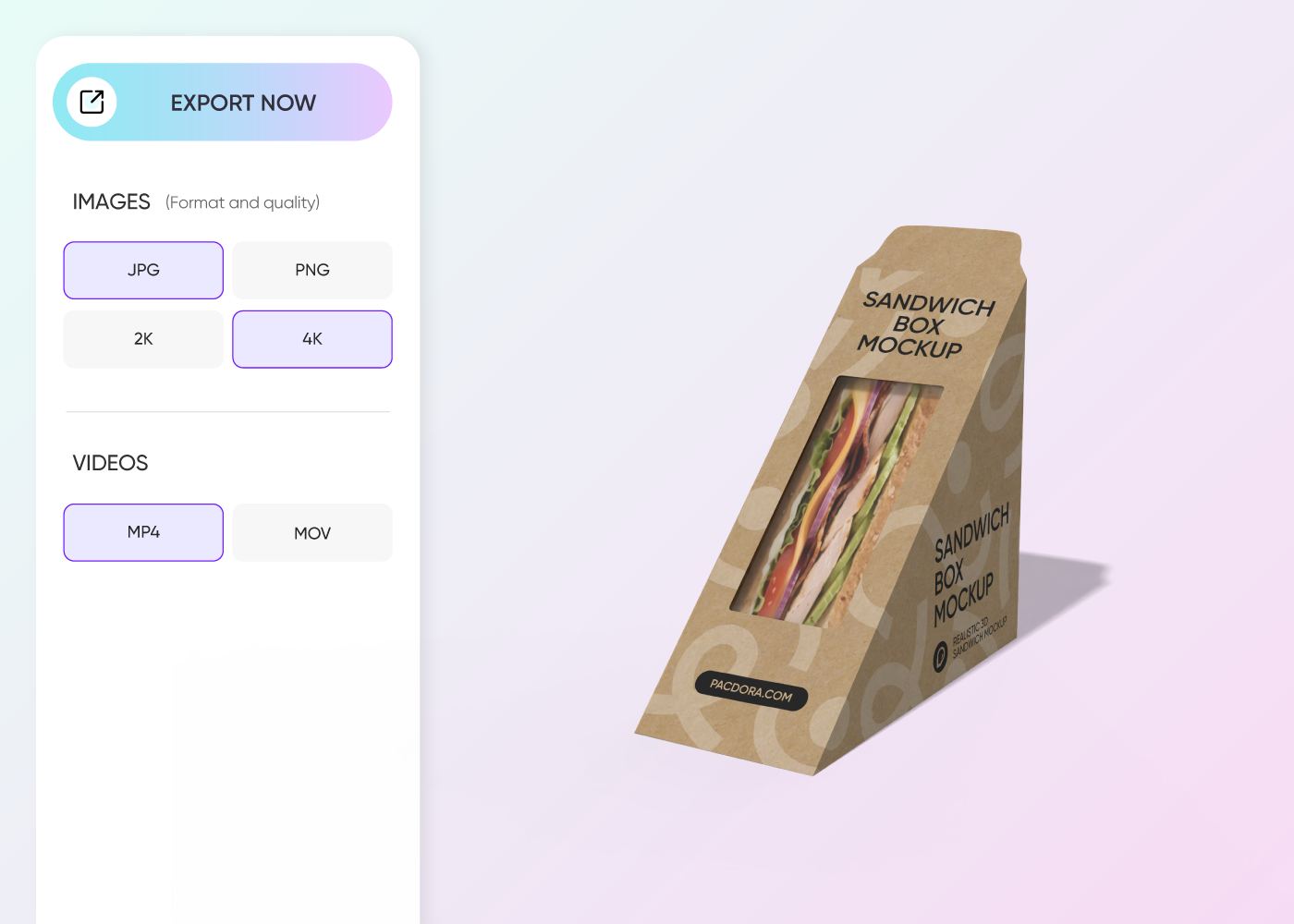 Step 3: Download your sandwich packaging