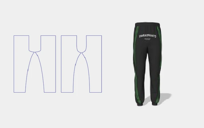 Black sweatpants template