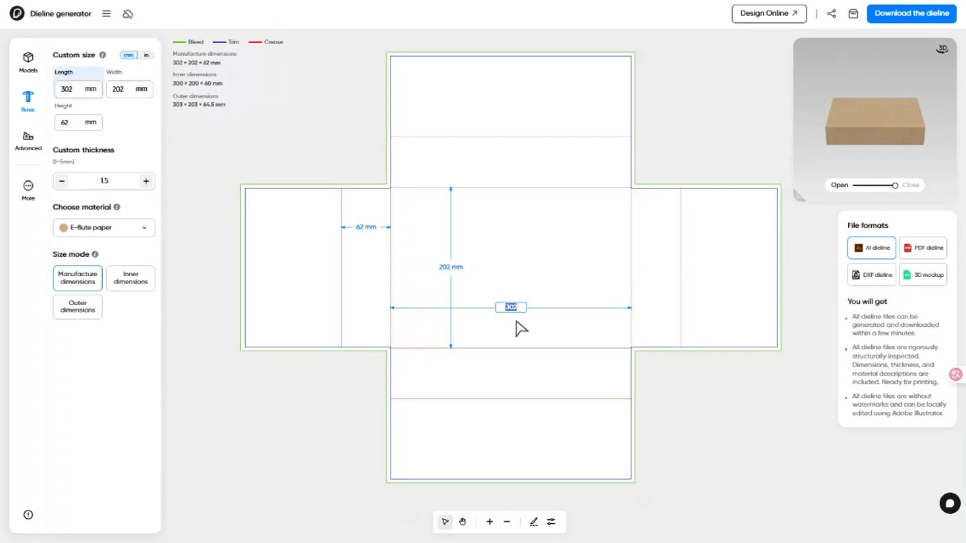 How to customize a FEFCO 0401 box on Pacdora?