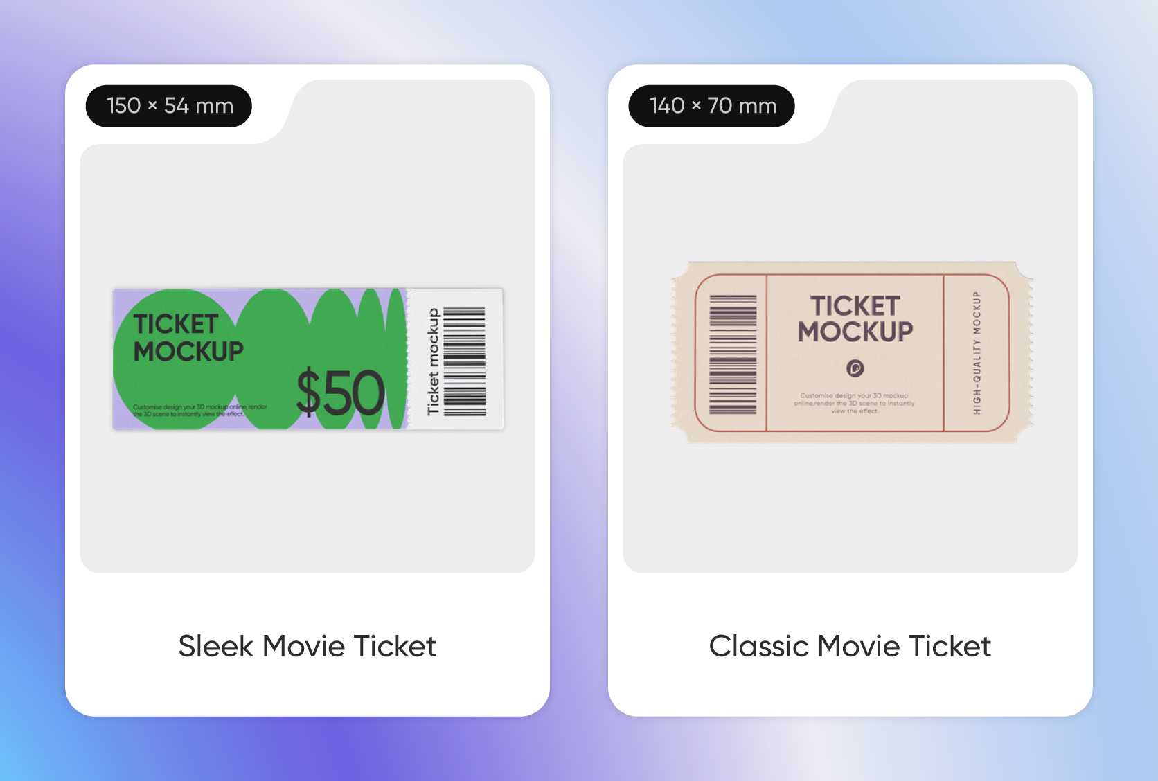 Select the right ticket mockup materials