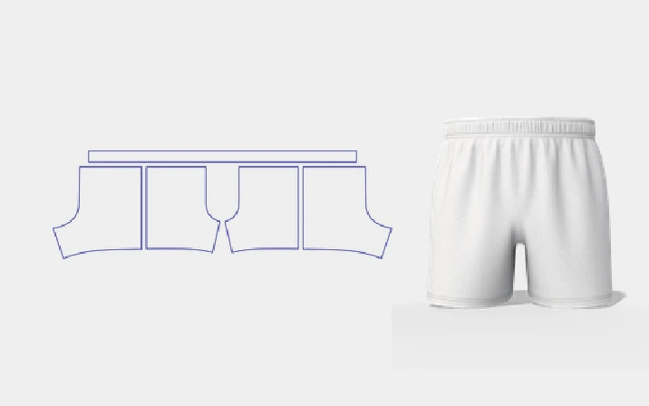Mesh sports shorts template