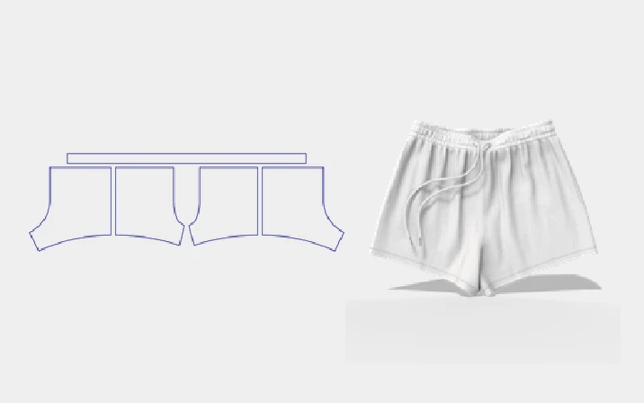 Mesh shorts template