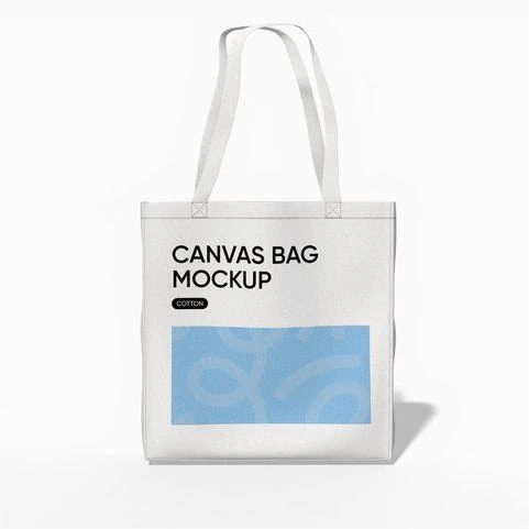 Blank canvas grocery bag mockup