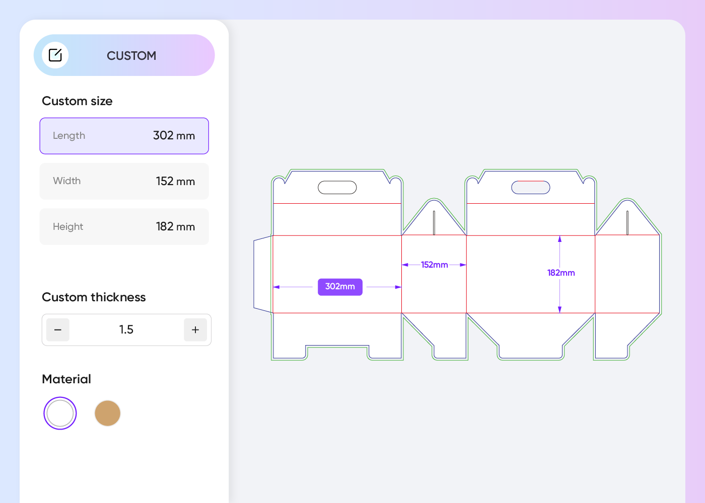 Customize the polygonal box template